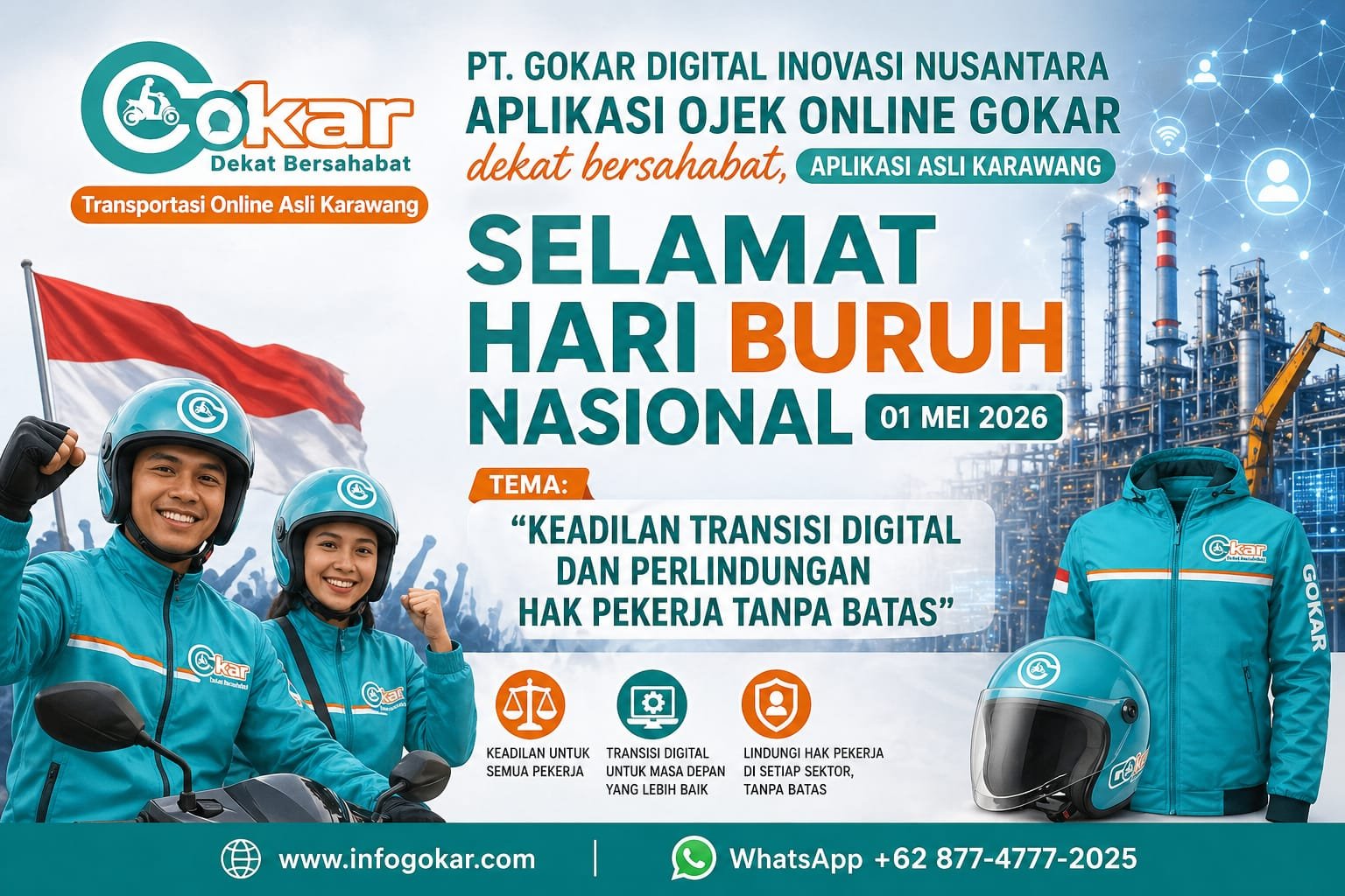 Fouder Gokar Ucapkan Hari Buruh 2026 Tegaskan Kesjahteraan Driver Jadi Proritas