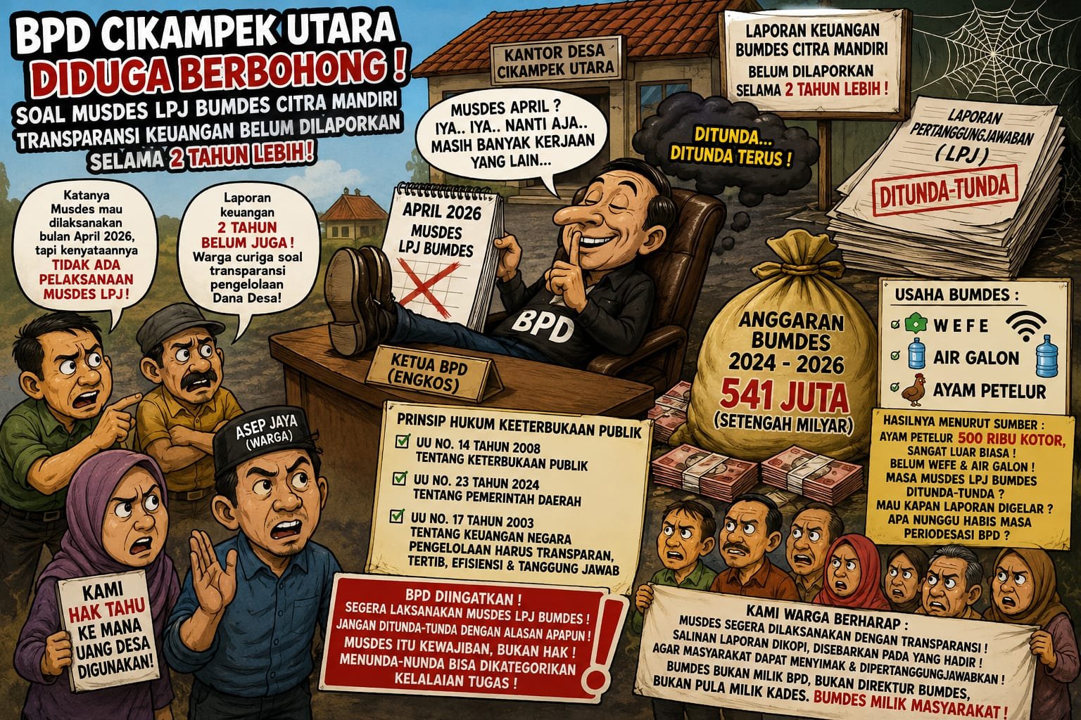 BPD Cikampek utara Diduga Berbohong Soal Musdes LPJ.Bumdes Citra Mandiri Warga Sorot Tranparansi Keuangan Yang Belum Dilaporkan Selama 2 Tahun Lebih