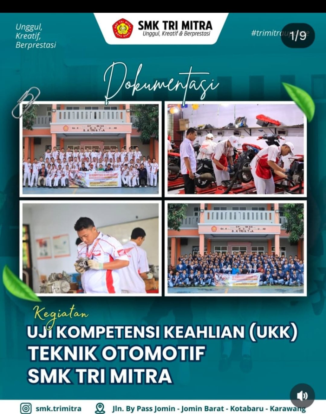 SMK Trimitra Gelar Uji kompetensi Keahlian Otmotif Siapkan Siswa Hadapi Dunia Kerja