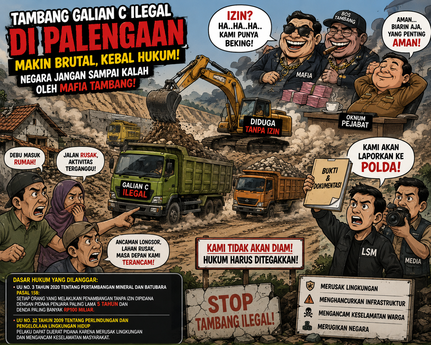 Tambang Galian C Diduga Ilegal di Palengaan Makin Brutal, Negara Jangan Sampai Kalah oleh Mafia Tambang