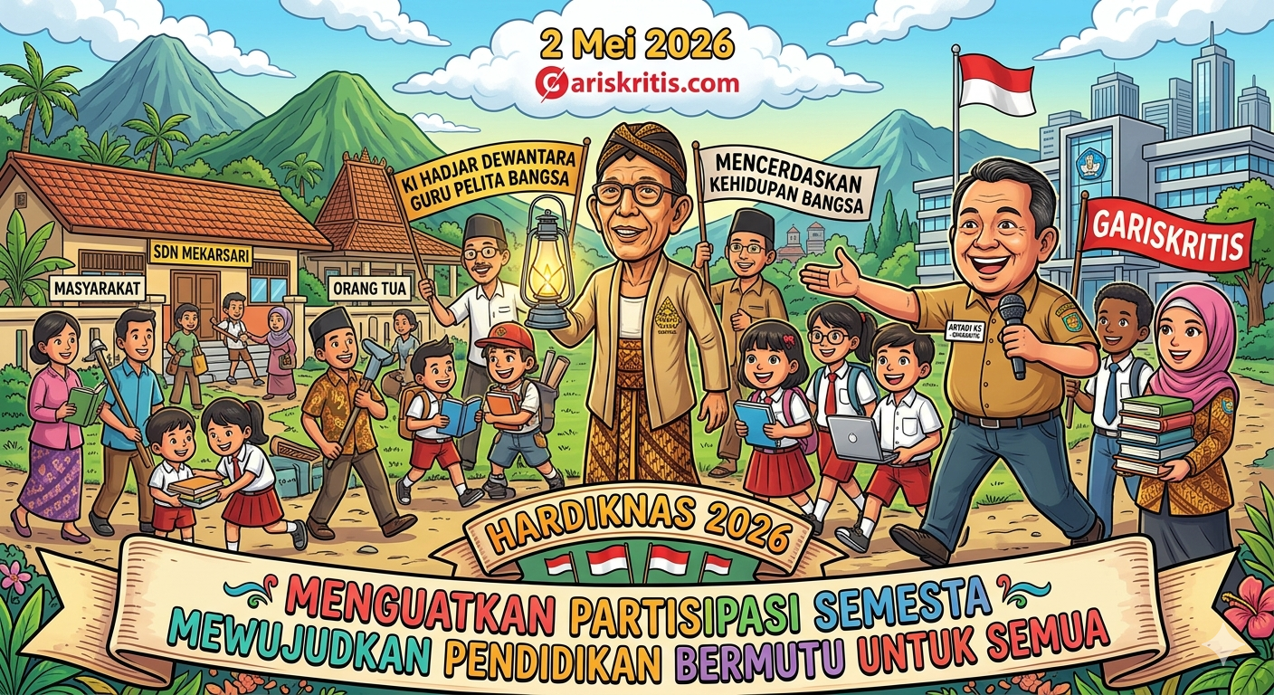 Dalam Momentum Hari Pendidikan Nasional 2026 Segenap Jajaran Media Gariskritis Menyampaikan Ucapan Selamat Dan penghormatan Setingi Tingginya Kepada Seluruh Insan Pendidikan Di Indonesia Yang Terus Berjuang Mencerdaskan Kehidupan Bangsa