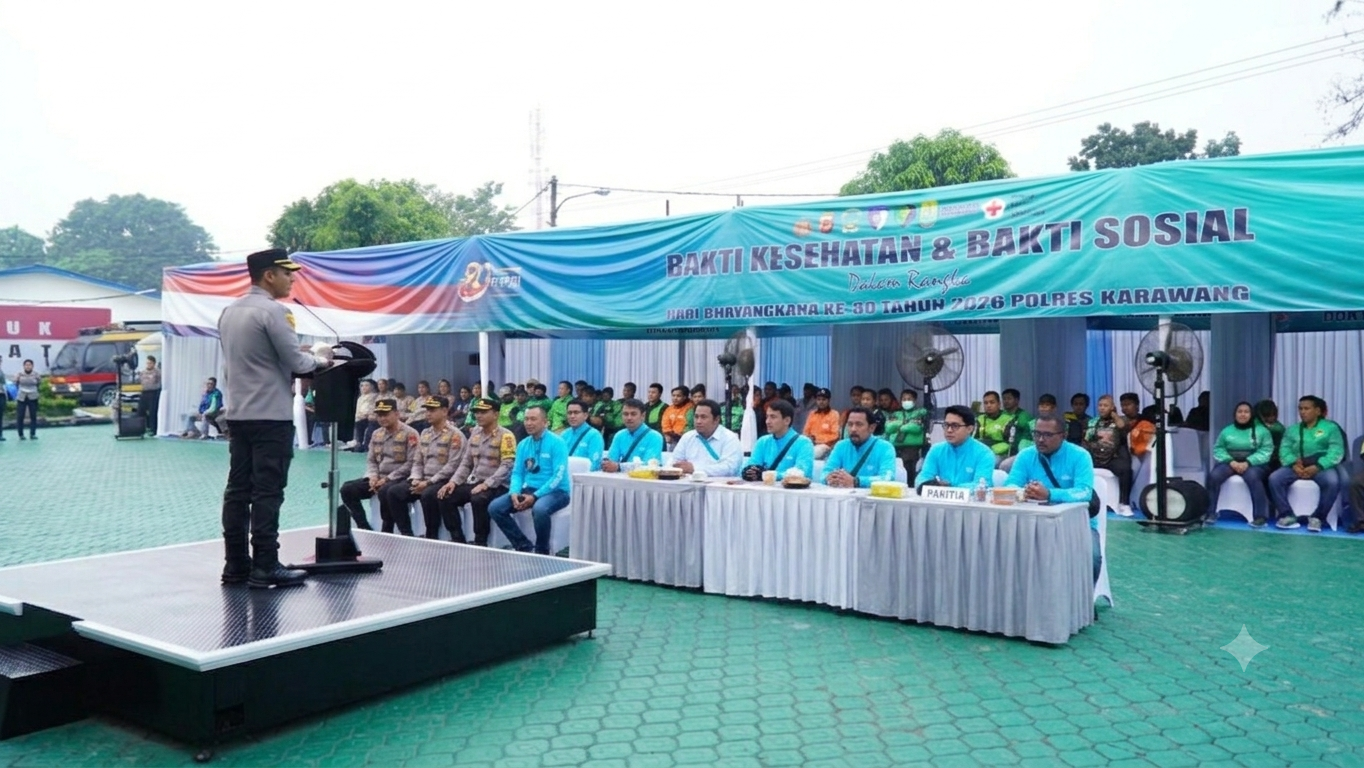 GOKAR Ambil Bagian dalam Bakti Kesehatan dan Sosial Hari Bhayangkara ke-80, Wujud Komitmen Melayani dan Peduli Masyarakat Karawang