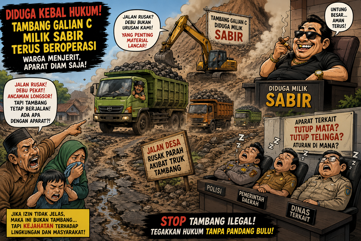 Diduga Kebal Hukum! Tambang Galian C Milik Sabir di Palengaan Terus Beroperasi, Warga Pertanyakan Ketegasan Aparat