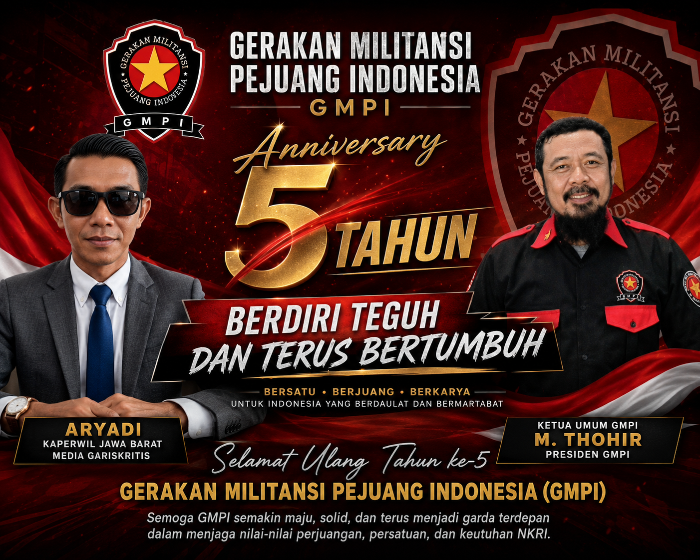 jajaran Media GarisKritis, Sampaikan Ucapan Selamat HUT ke-5 GMPI