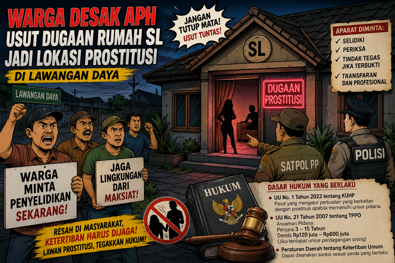 Warga Desak APH Usut Dugaan Rumah Milik SL yang Diduga Jadi Lokasi Prostitusi di Lawangan Daya