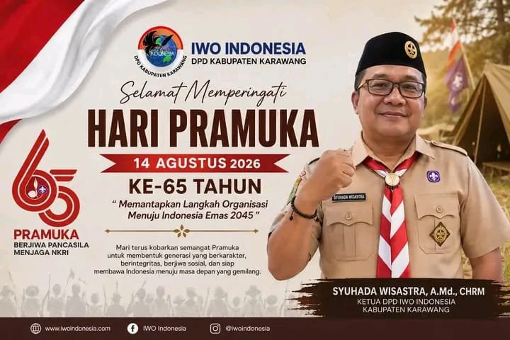 IWO Indonesia DPD Kabupaten Karawang Sampaikan Ucapan Hari Pramuka ke-65