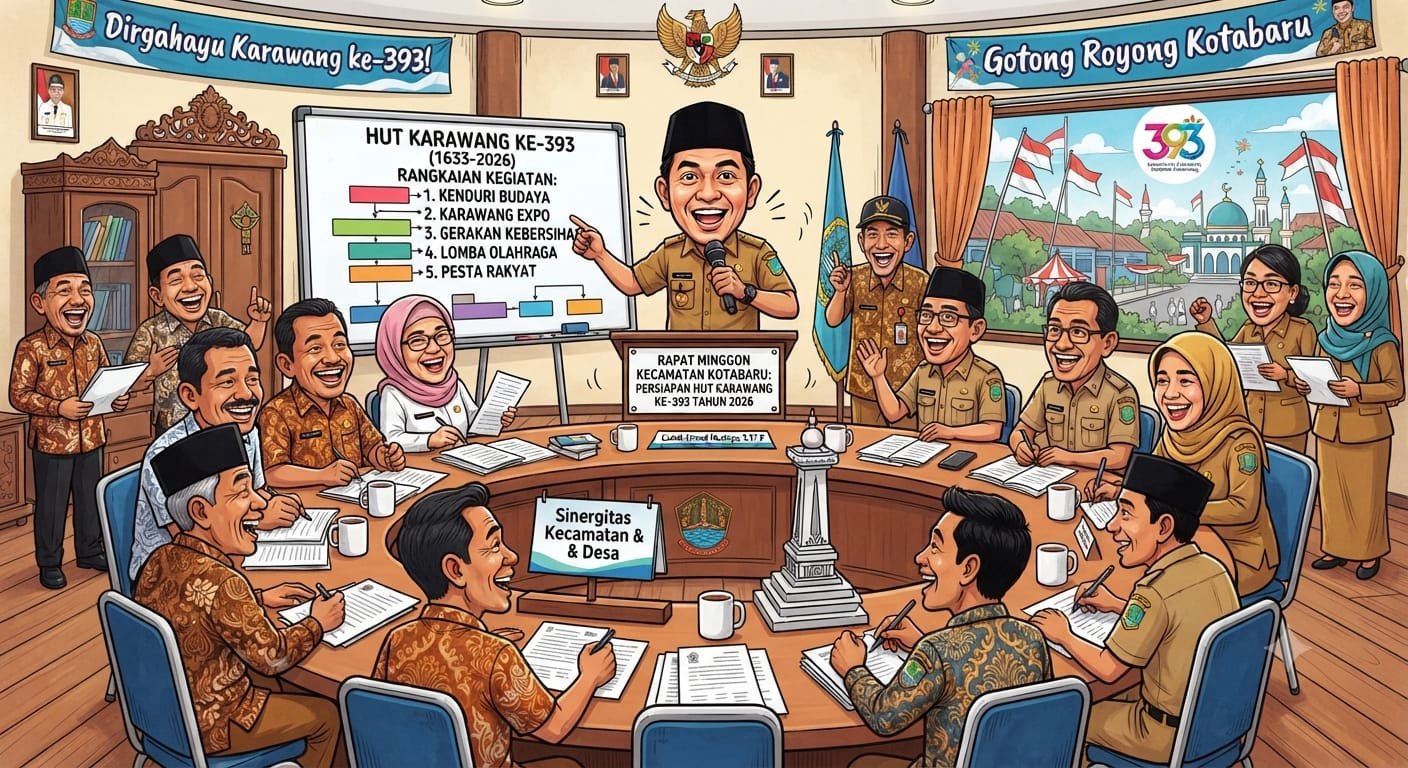 Minggon Kecamatan Kotabaru Bahas Persiapan Rangkaian HUT Karawang ke-393