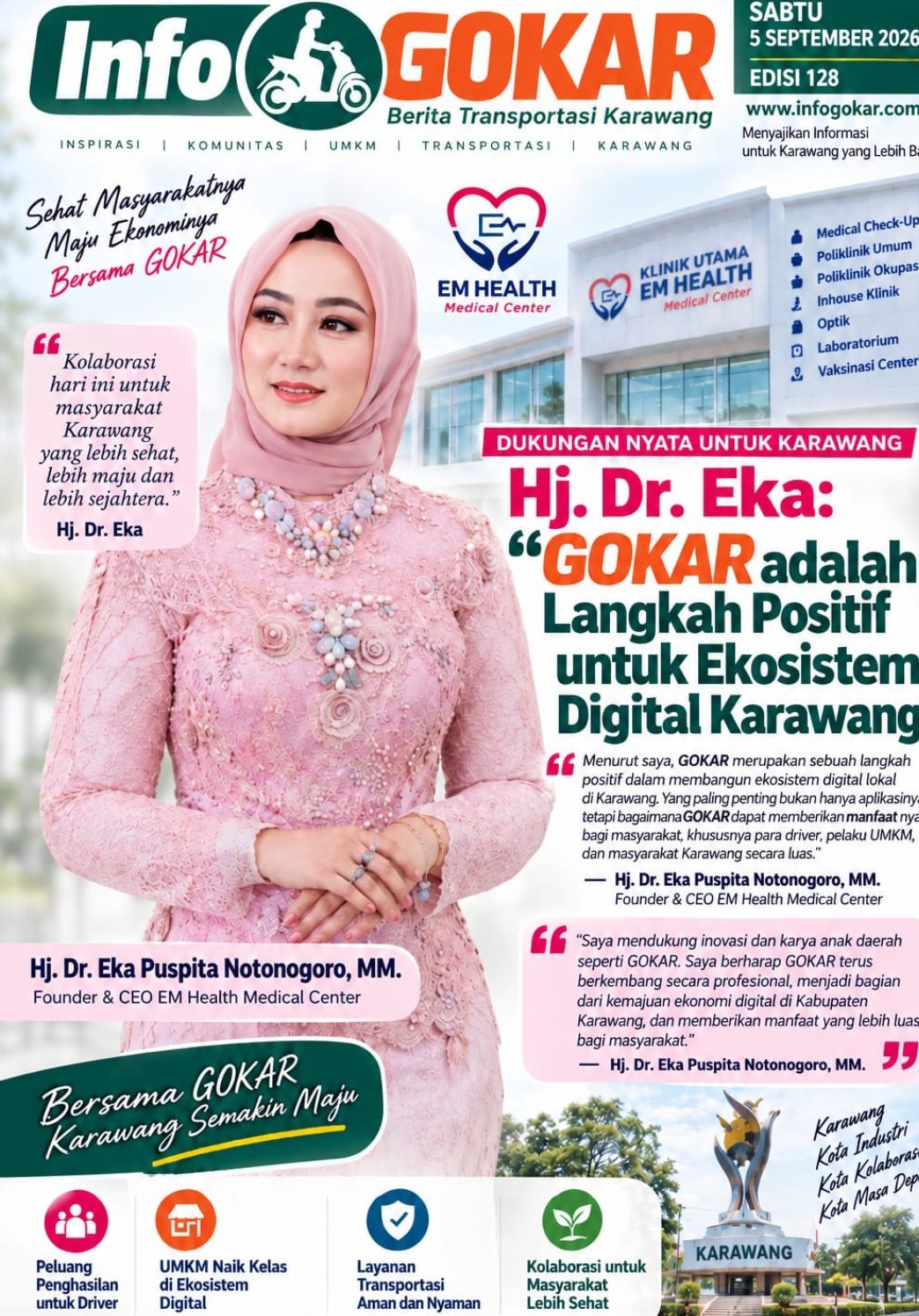 Hj. Dr. Eka Puspita Notonogoro Dukung GOKAR sebagai Langkah Positif Bangun Ekosistem Digital Karawang