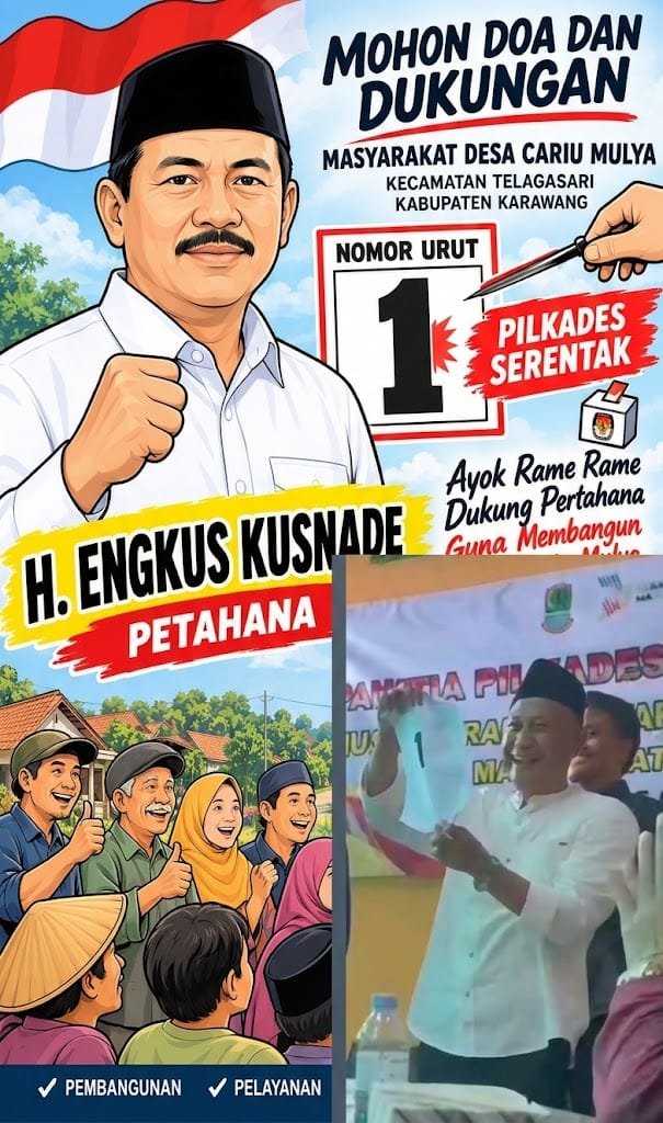 H. ENGKUS KUSNADE DAPAT NOMOR URUT 1 DI PILKADES SERENTAK, MOHON DOA DAN DUKUNGAN MASYARAKAT CARIUMULYA