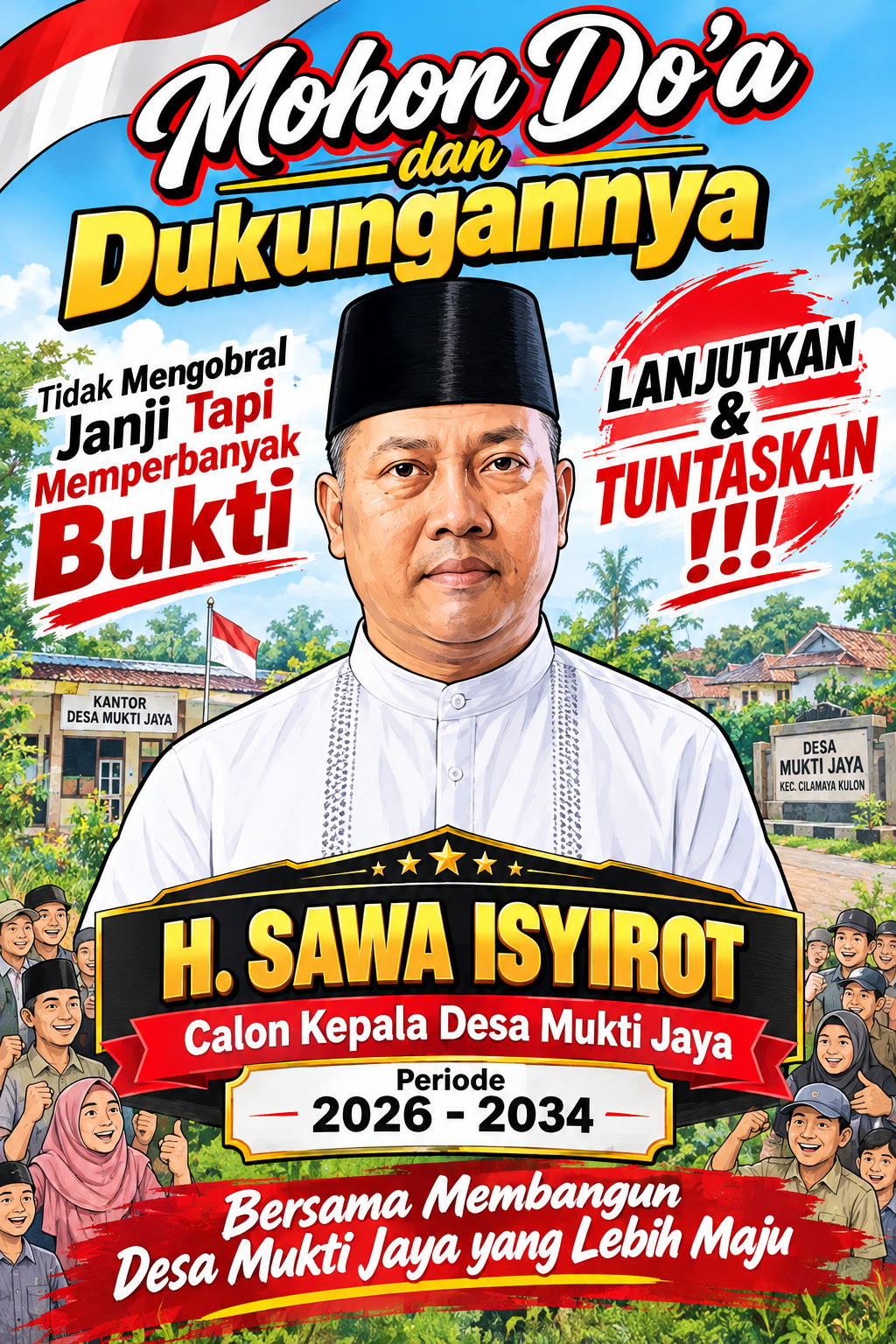 H. Sawa Isyirot Kembali Maju sebagai Calon Kepala Desa Mukti Jaya, Usung Tagline “Lanjutkan dan Tuntaskan”